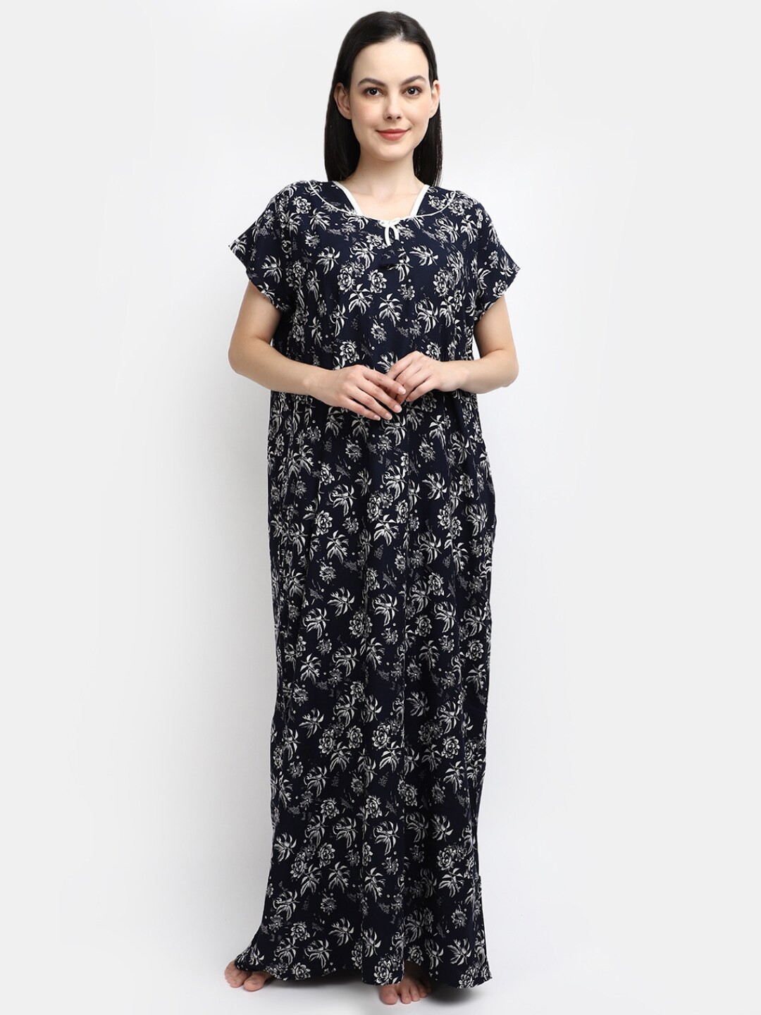 

V-Mart Printed Maxi Nightdress, Blue