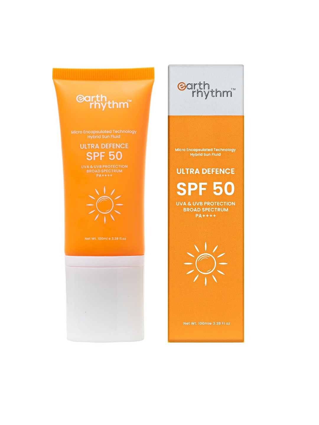 

Earth Rhythm Ultra Defence SPF 50 PA++++ Non Sticky Sunscreen with Zinc Oxide - 100 ml, White