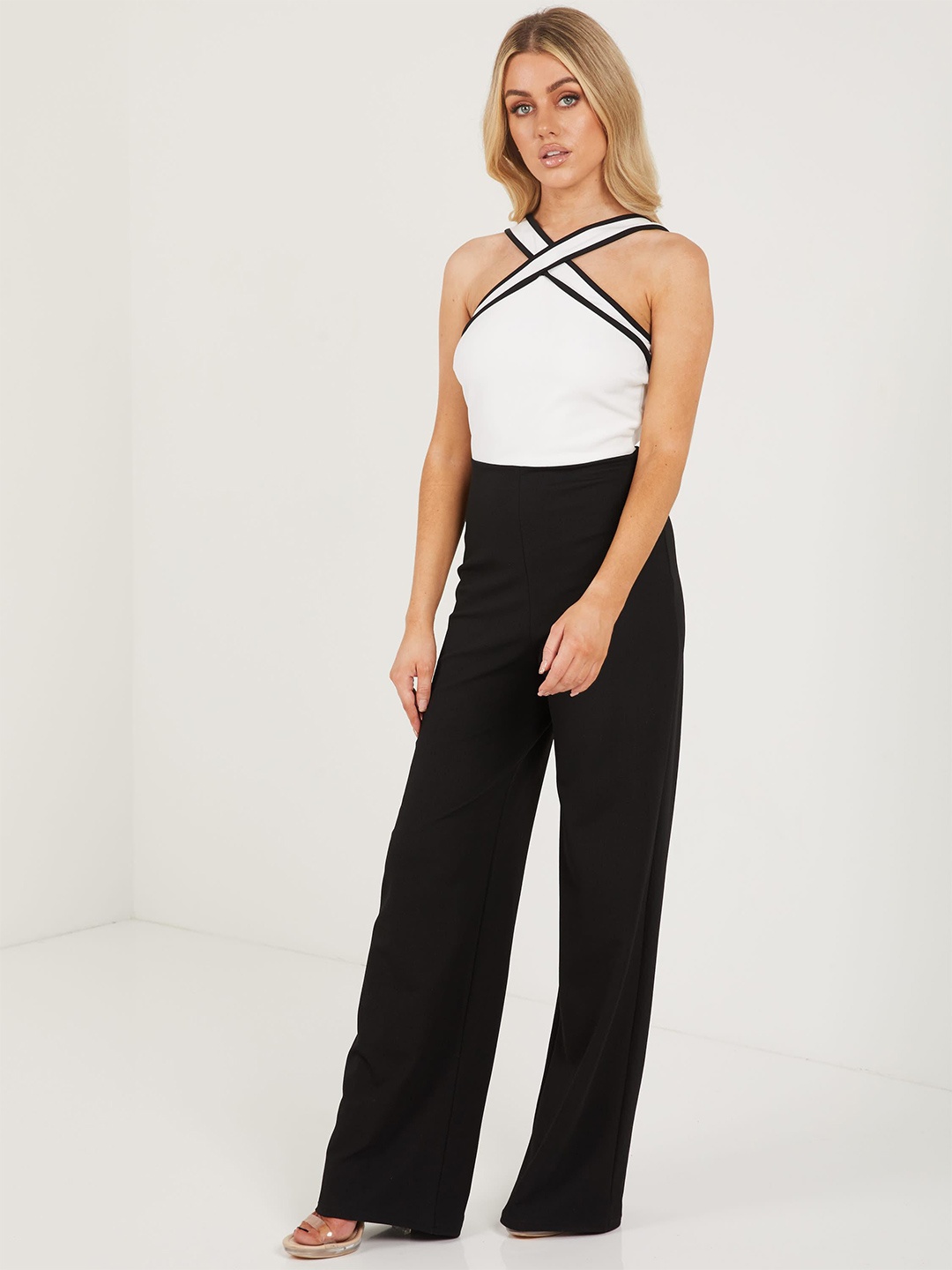 

QUIZ Halter Neck Basic Jumpsuit, Black