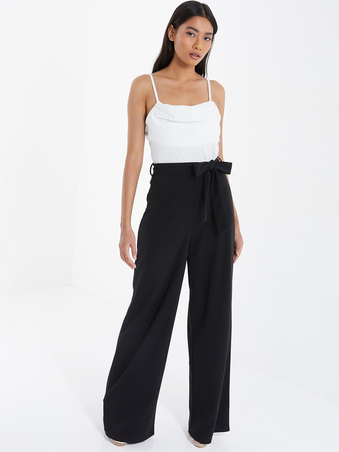 

QUIZ Cowl Neck Basic Jumpsuit, White