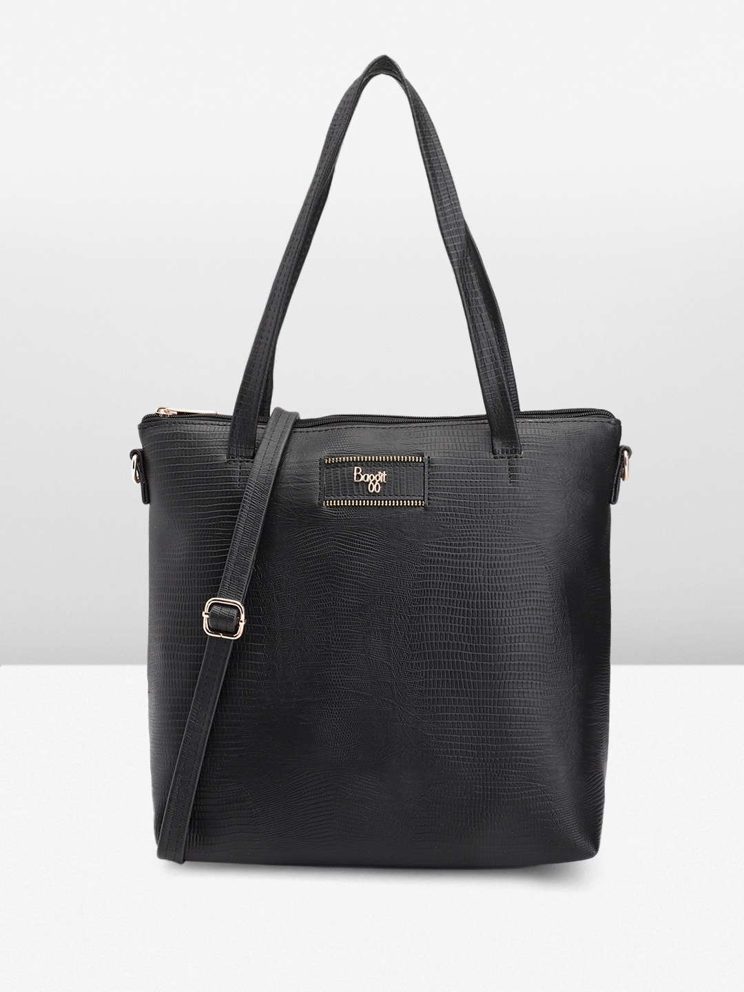 

Baggit Animal Textured PU Structured Shoulder Bag With Zip Detail, Black