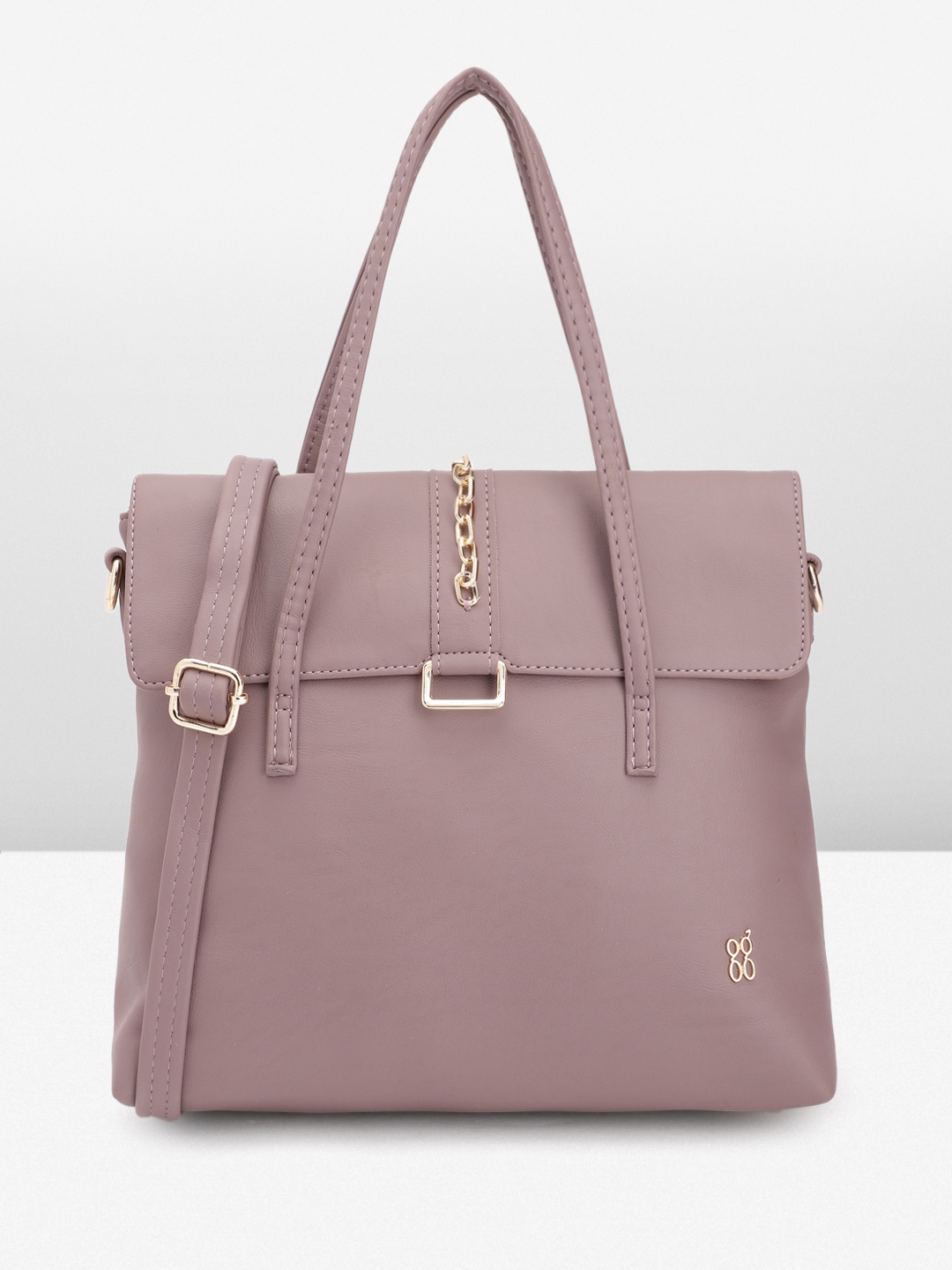 

Baggit Solid PU Structured Handheld Bag, Mauve