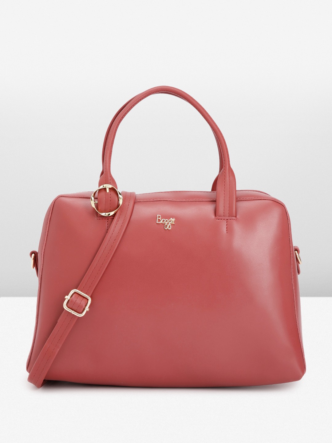 

Baggit Solid Structured Handheld Bag, Maroon
