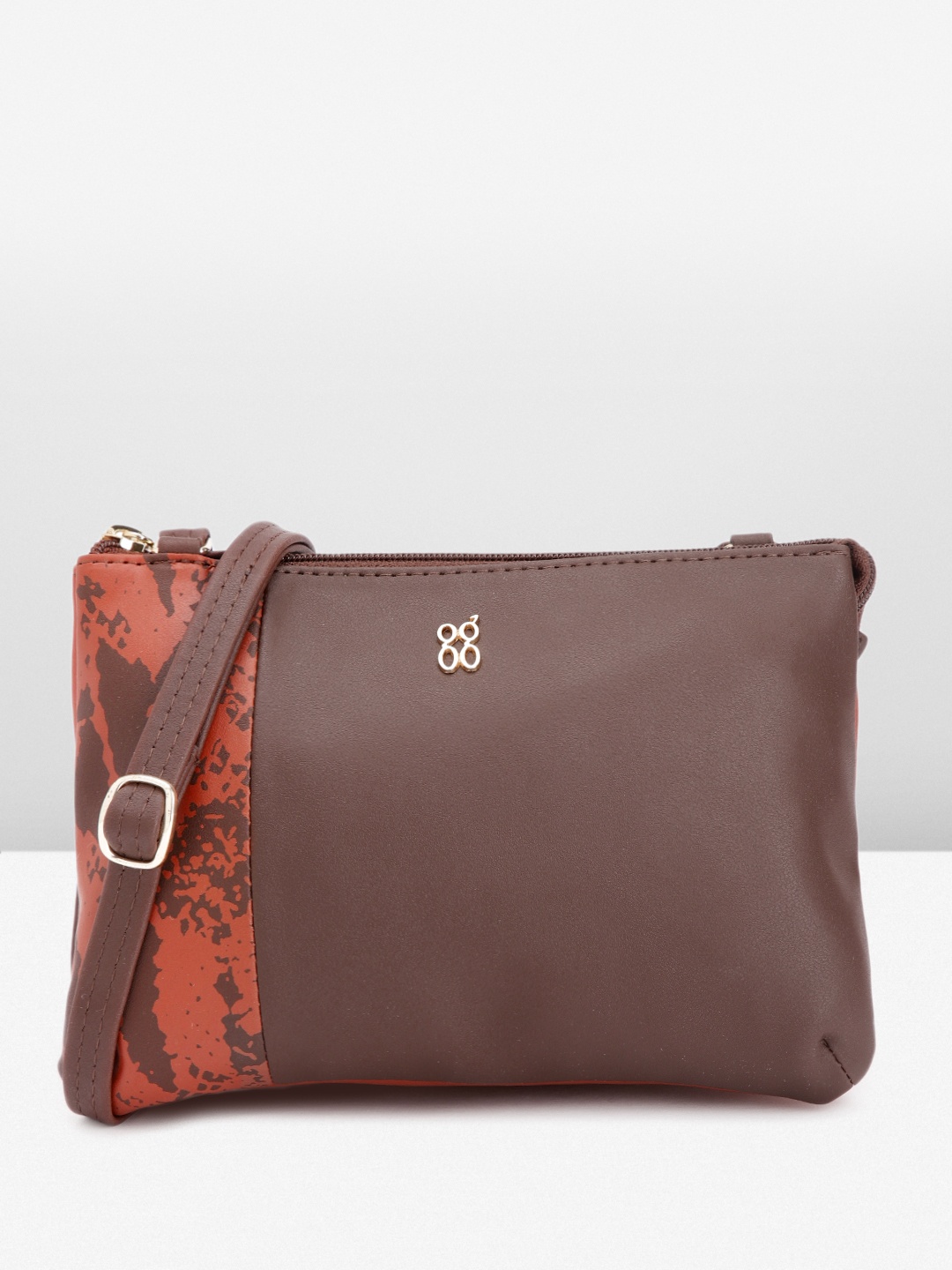 

Baggit Abstract Printed Structured Sling Bag, Brown