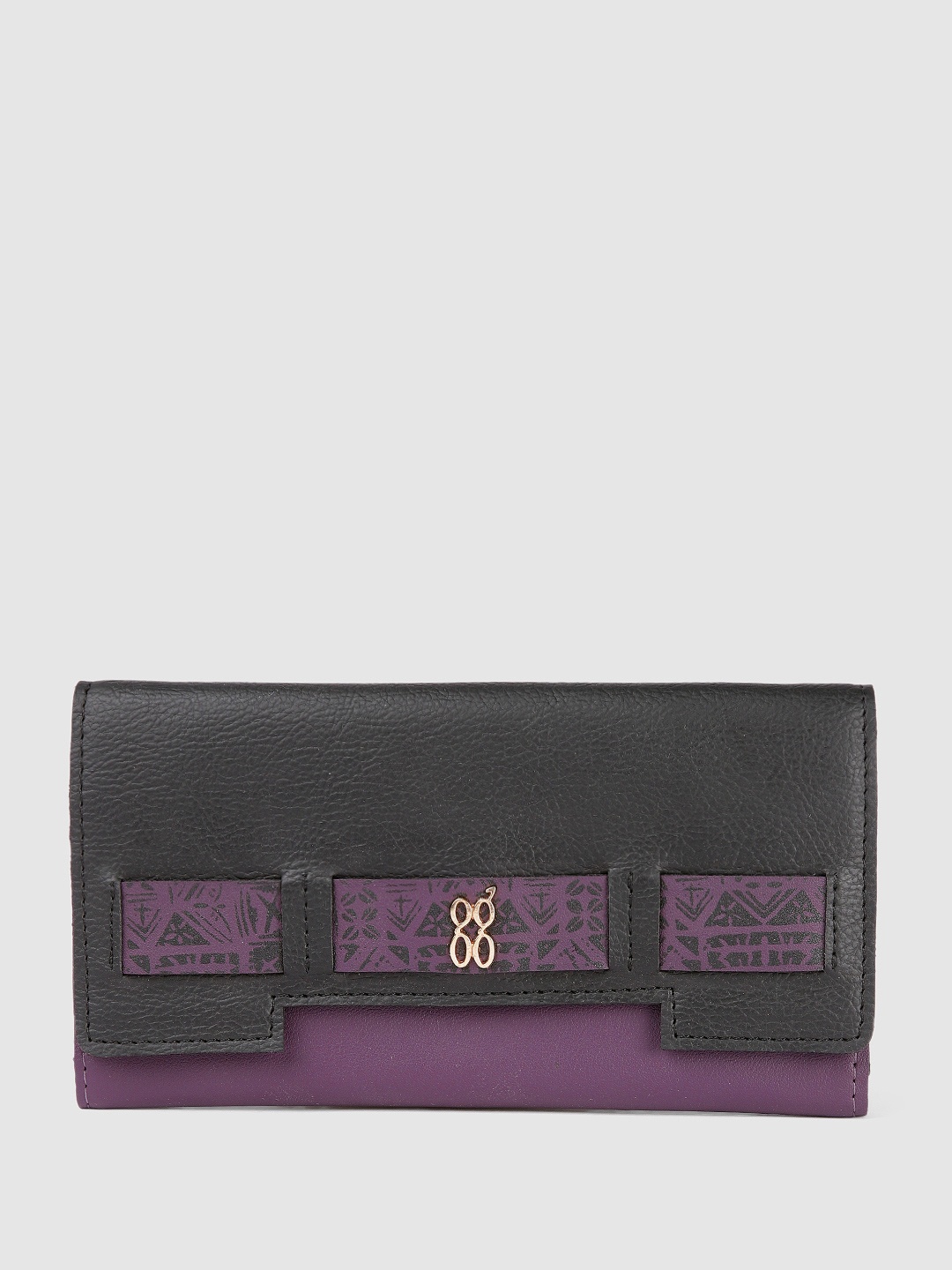 

Baggit Women Colourblocked Three Fold Wallet, Purple