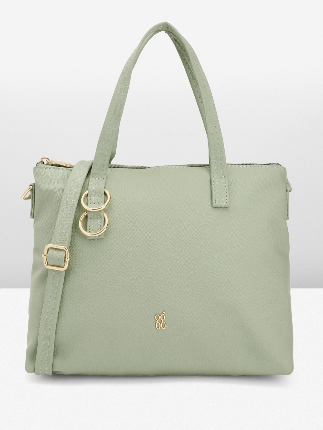 

Baggit Textured PU Structured Handheld Bag, Green