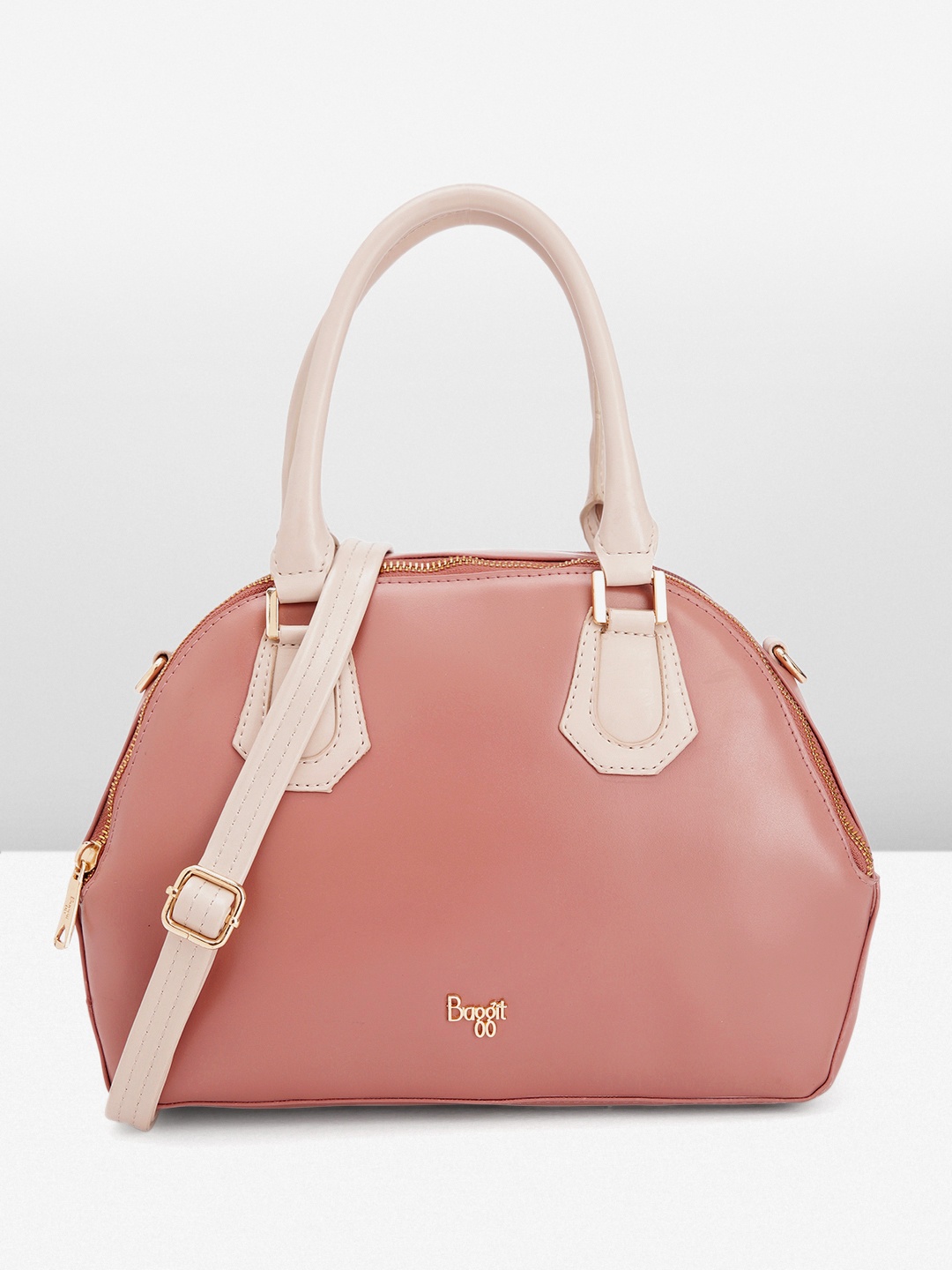 

Baggit Solid PU Structured Handheld Bag, Pink