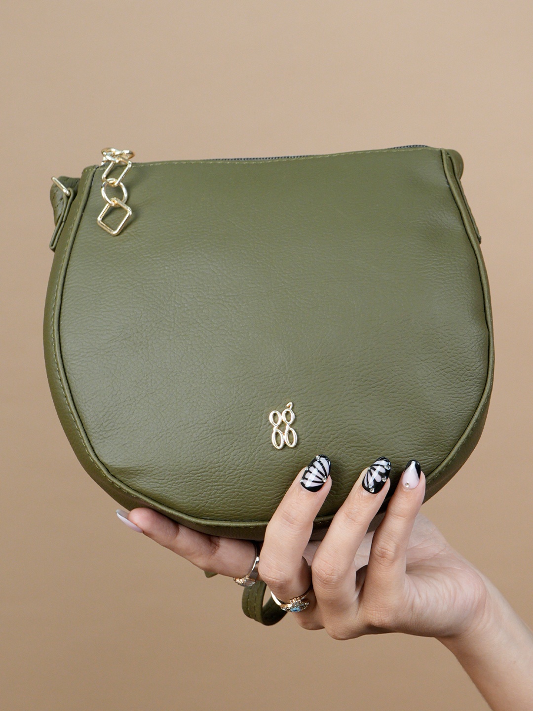 

Baggit Structured Sling Bag, Olive