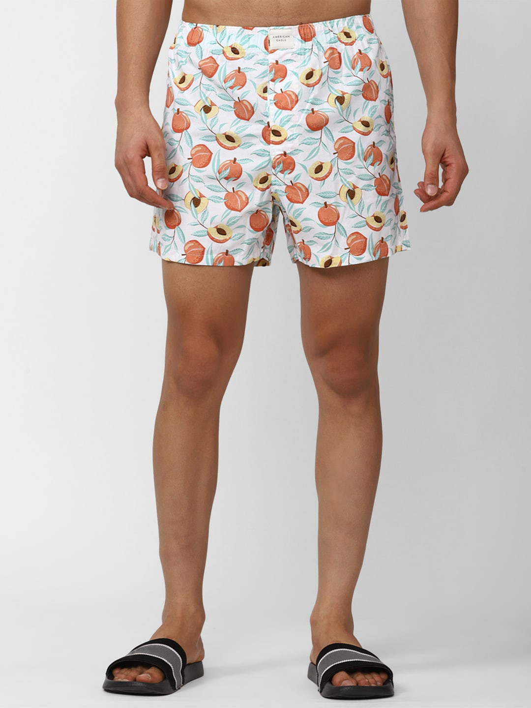 

AMERICAN EAGLE OUTFITTERS Conversational Printed Mid-Rise Cotton Boxers WEA0233002100, White