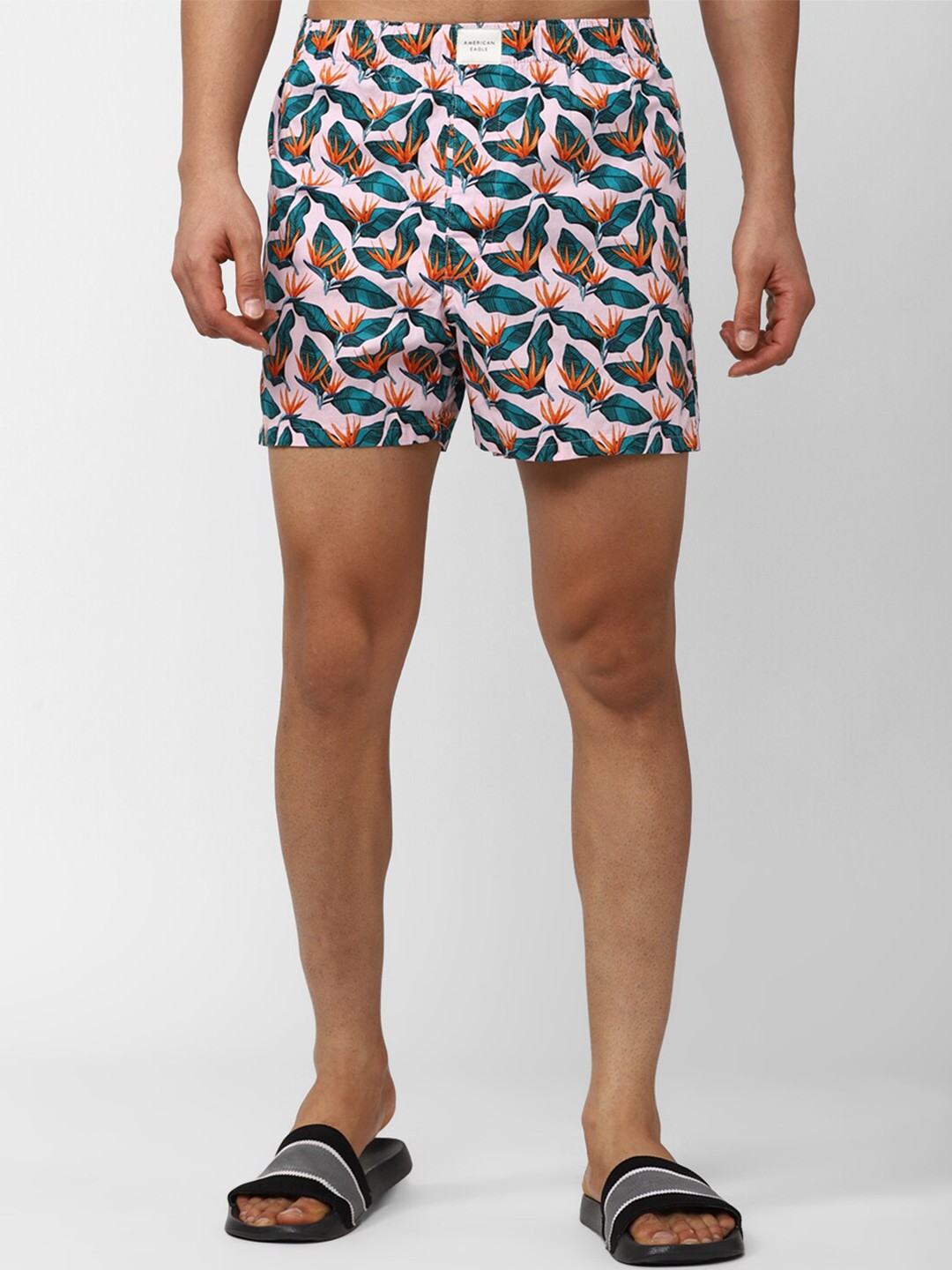 

AMERICAN EAGLE OUTFITTERS Printed Mid Rise Anti-roll Boxers WEA0232912610, Pink