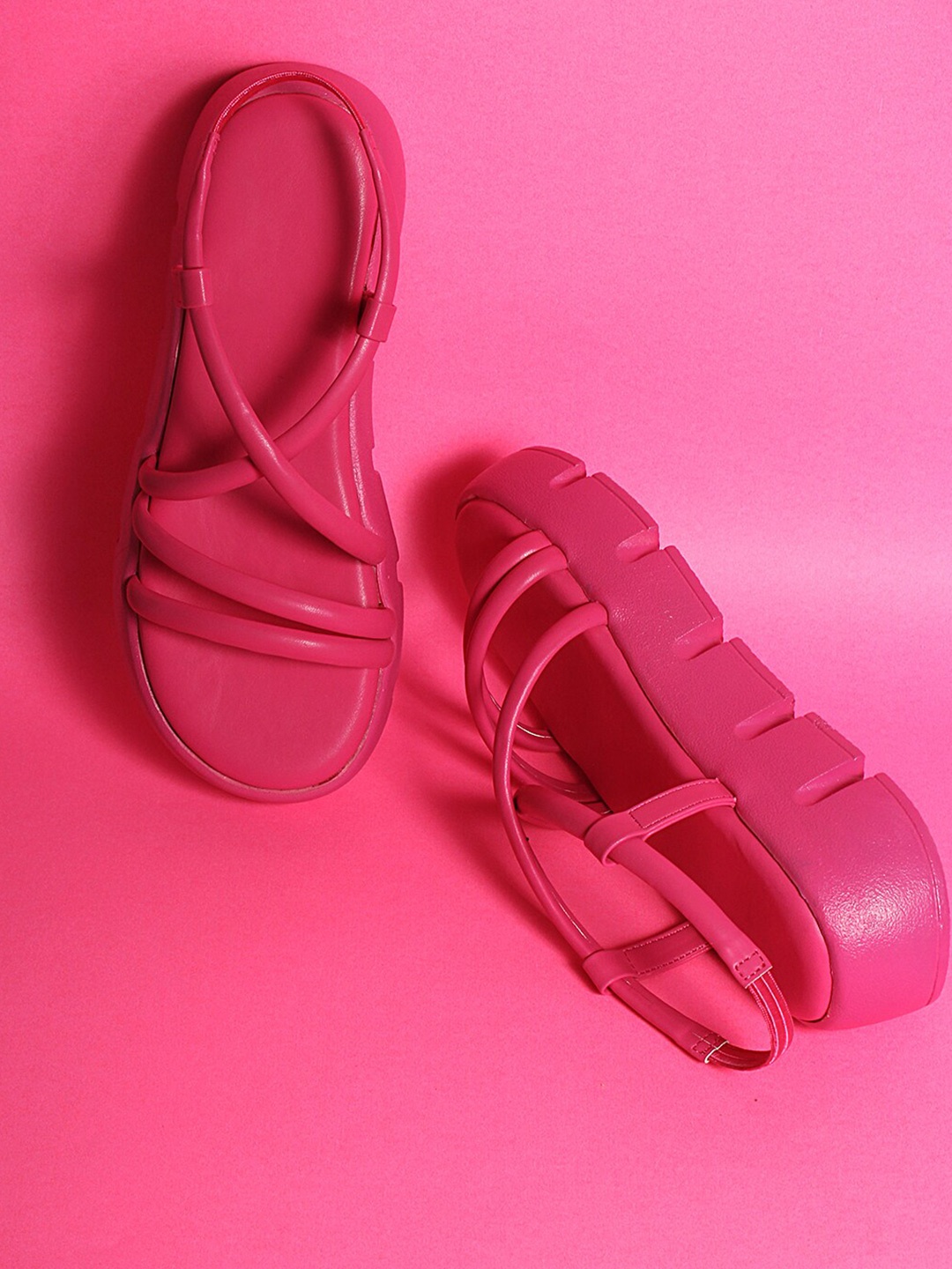 

Lavie Open Toe Flatform Heels With Backstraps, Fuchsia