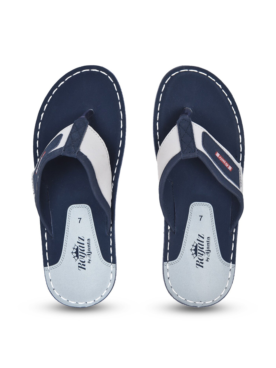 

Ajanta Men Colourblocked Thong Flip-Flops, Navy blue
