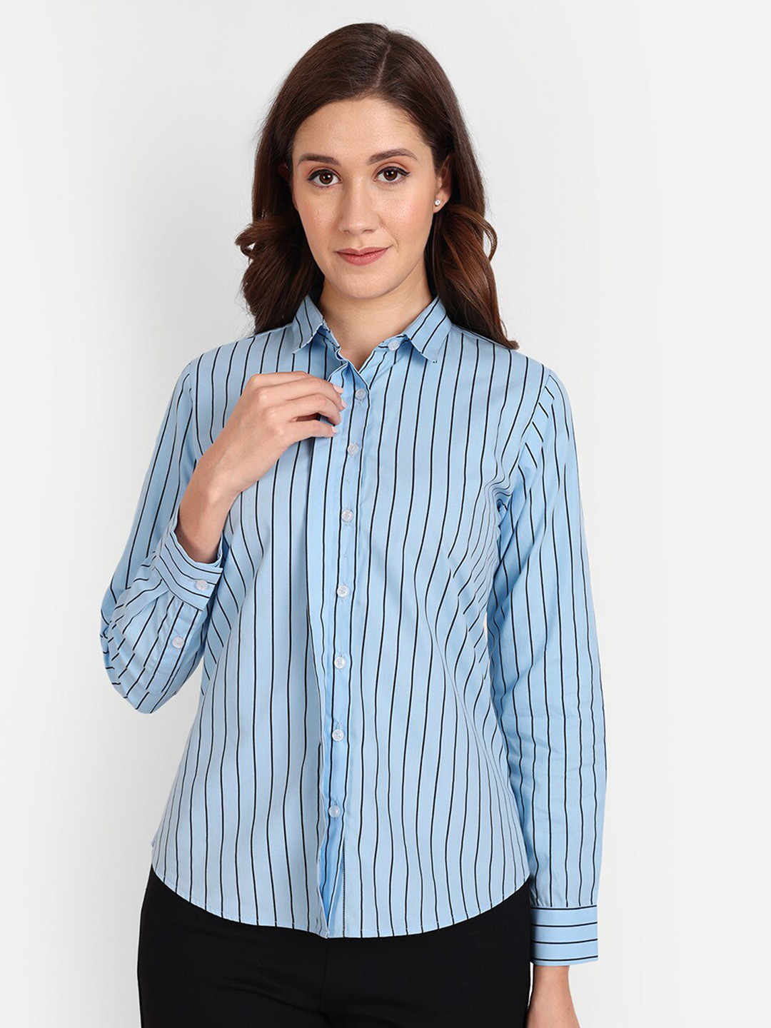 

BAESD Striped Cotton Formal Shirt, Blue