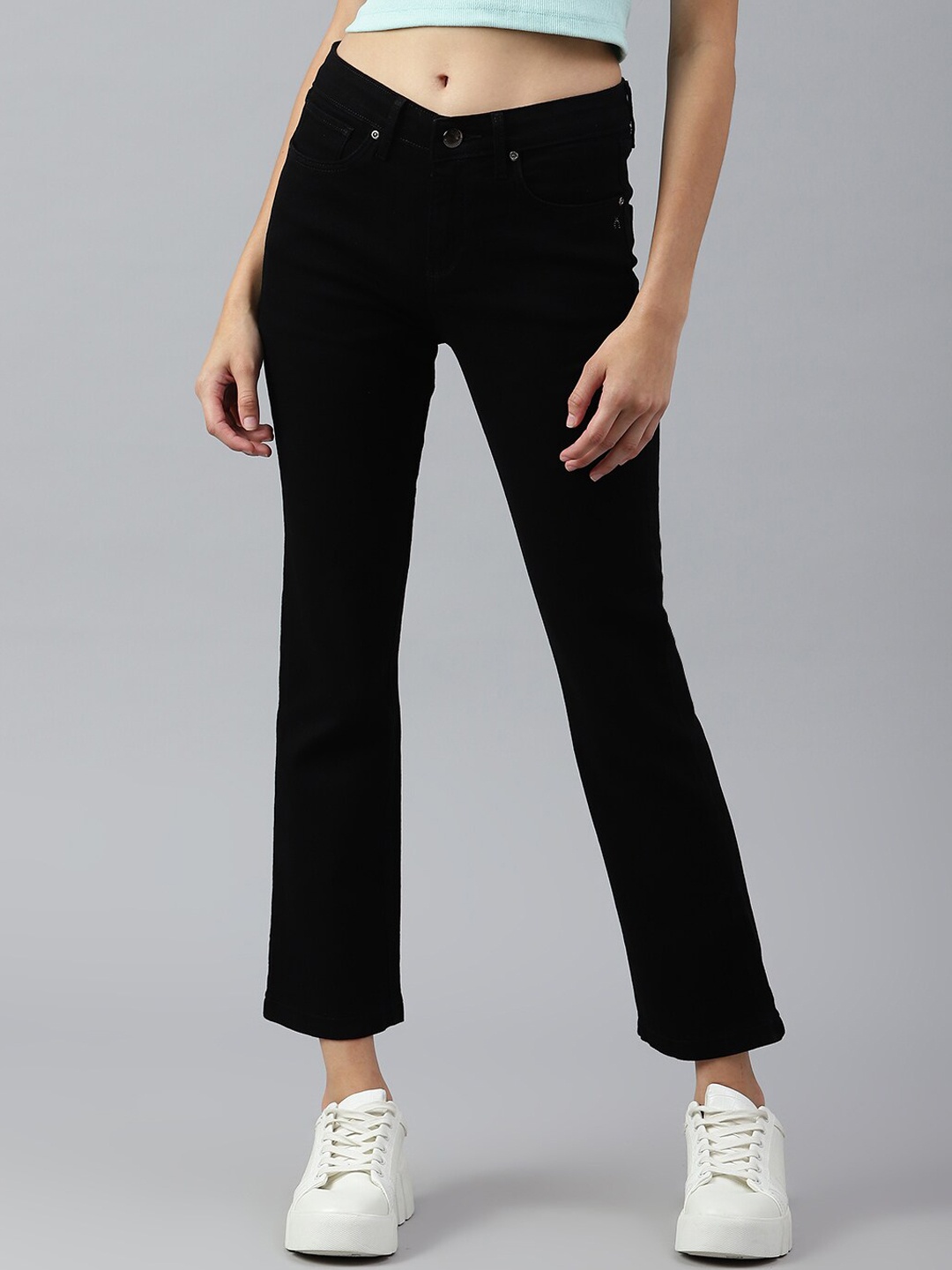 

Xpose Women Comfort Bootcut High-Rise Stretchable Jeans, Black