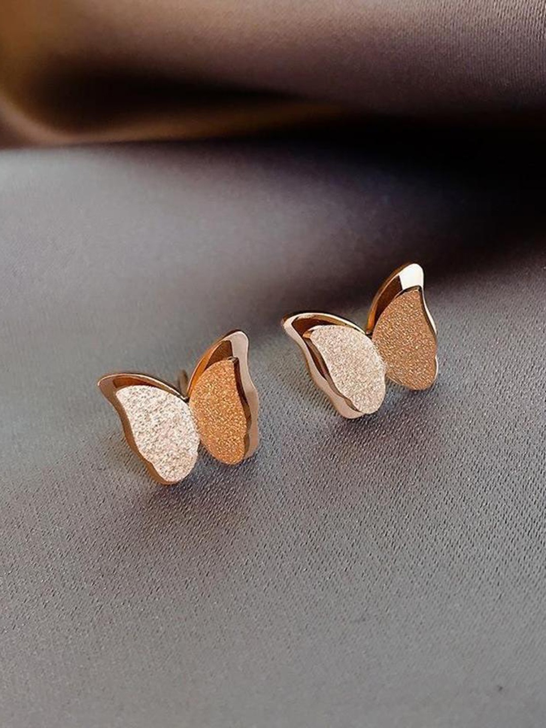 

MYKI Rose Gold-Toned Contemporary Studs Earrings