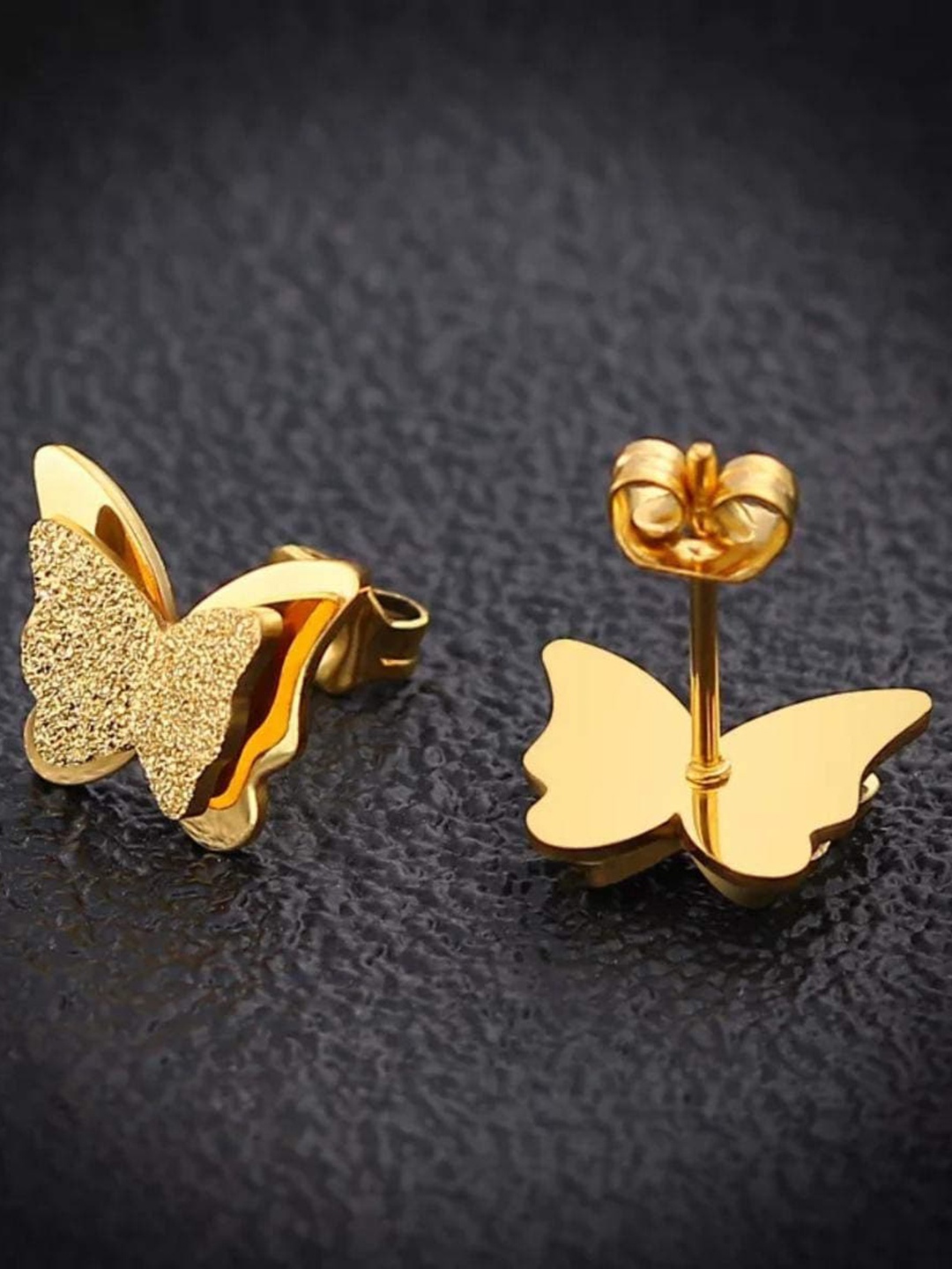 

MYKI Gold-Toned Contemporary Studs Earrings