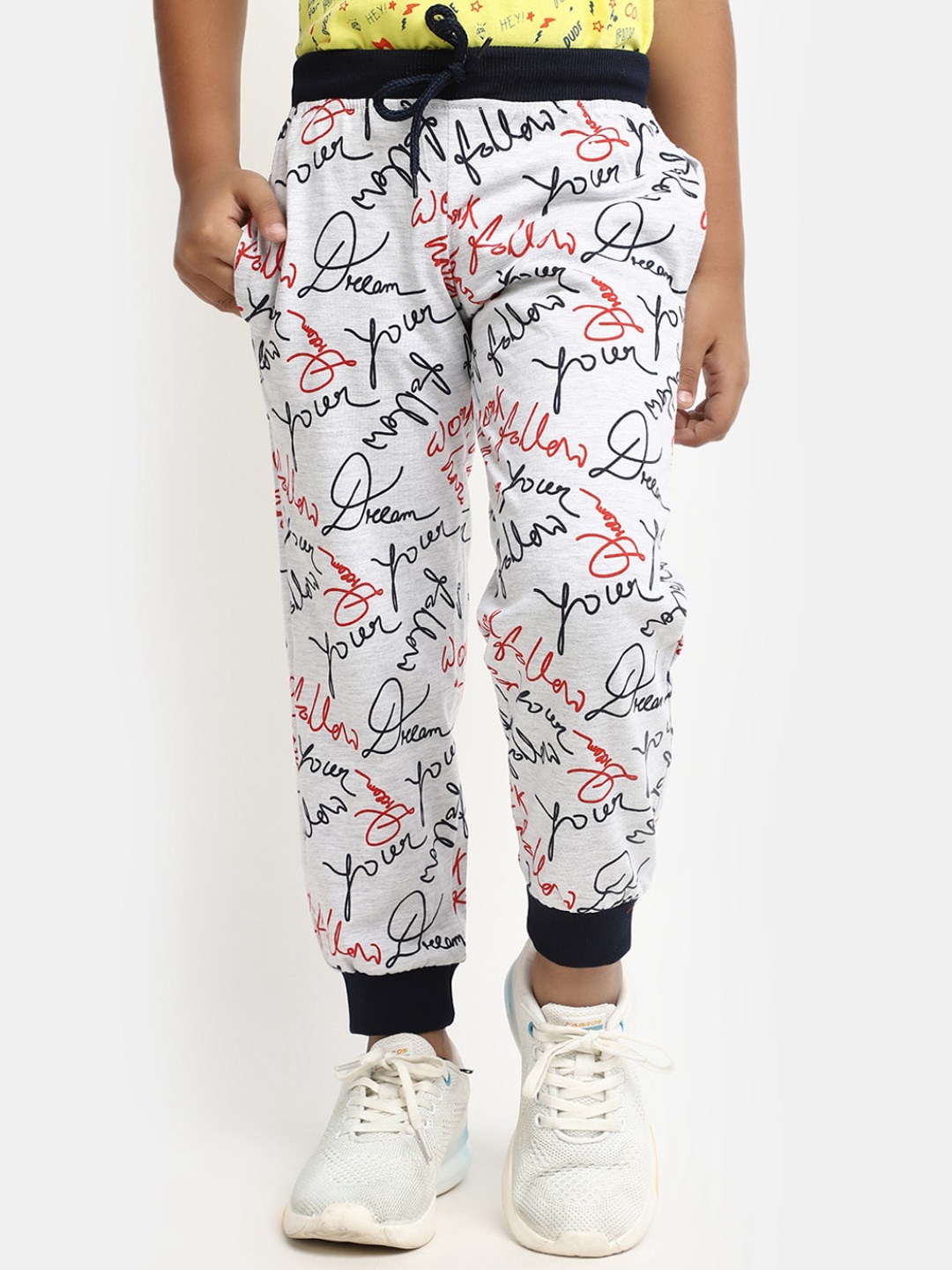 

V-Mart Boys Printed Cotton Joggers, Grey