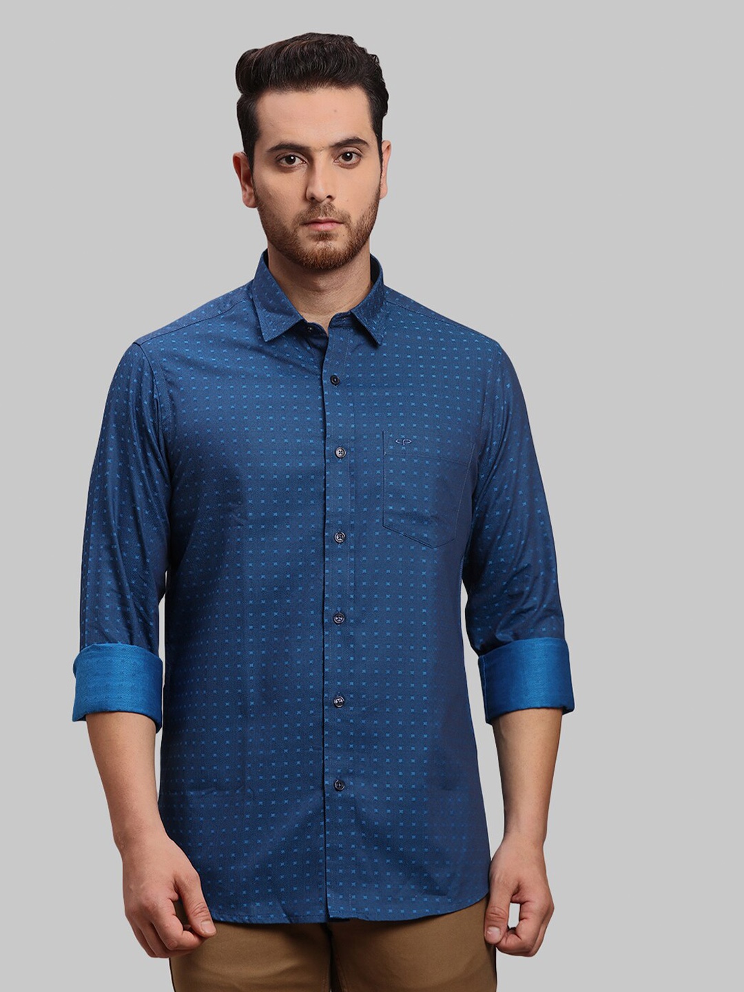 

ColorPlus Micro Ditsy Printed Cotton Shirt, Blue