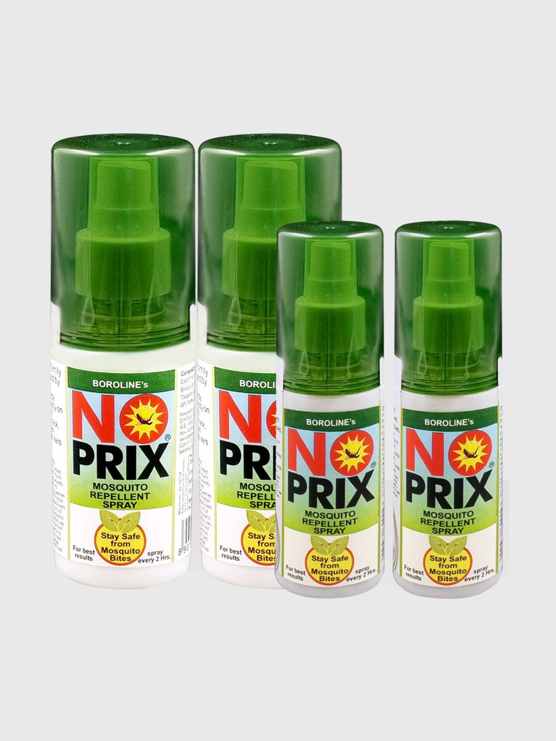 

BOROLINE Set of 4 No Prix Mosquito Repellent Spray, Green