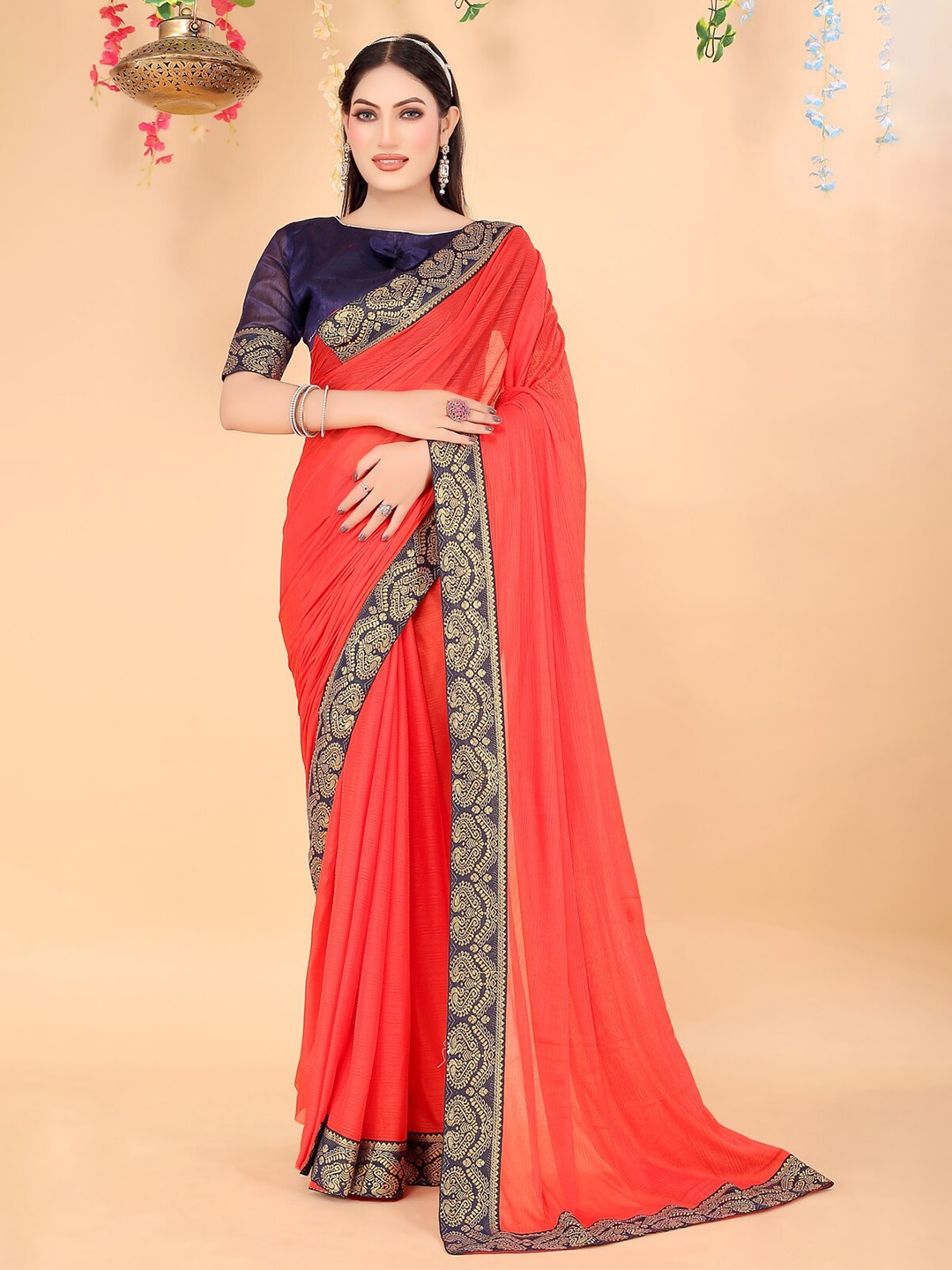 

Florence Woven Design Zari Saree, Red