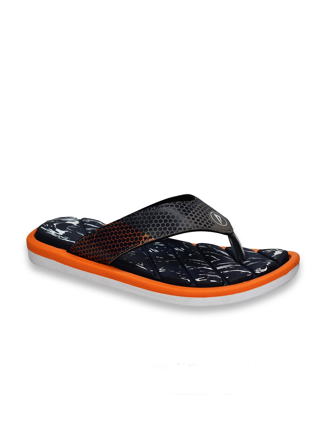 

IMPAKTO Men Printed Thong Flip-Flops, Navy blue