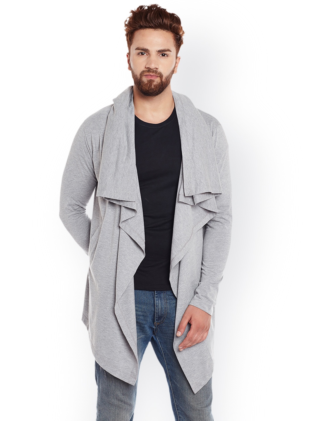 

CHILL WINSTON Grey Solid Open Front Shrug