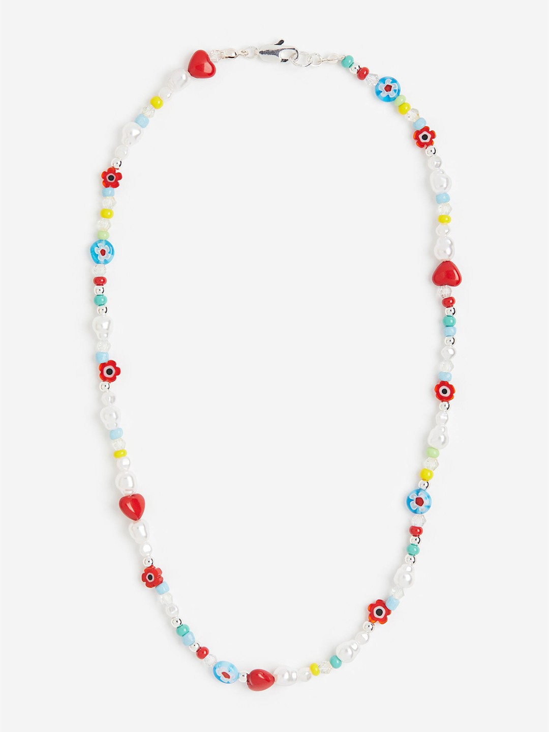 

H&M Men Beaded Necklace, Silver