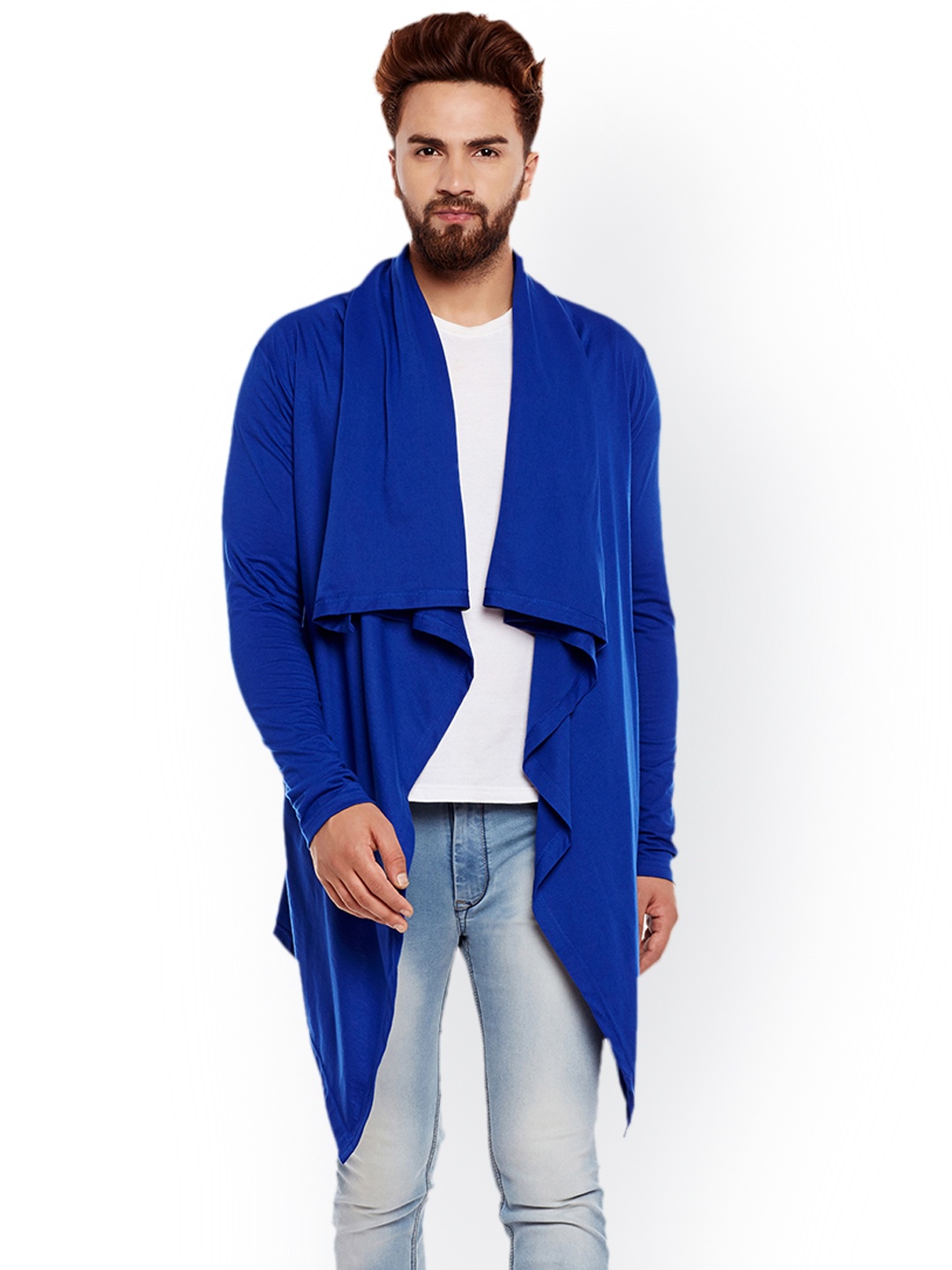 

CHILL WINSTON Blue Solid Open Front Shrug