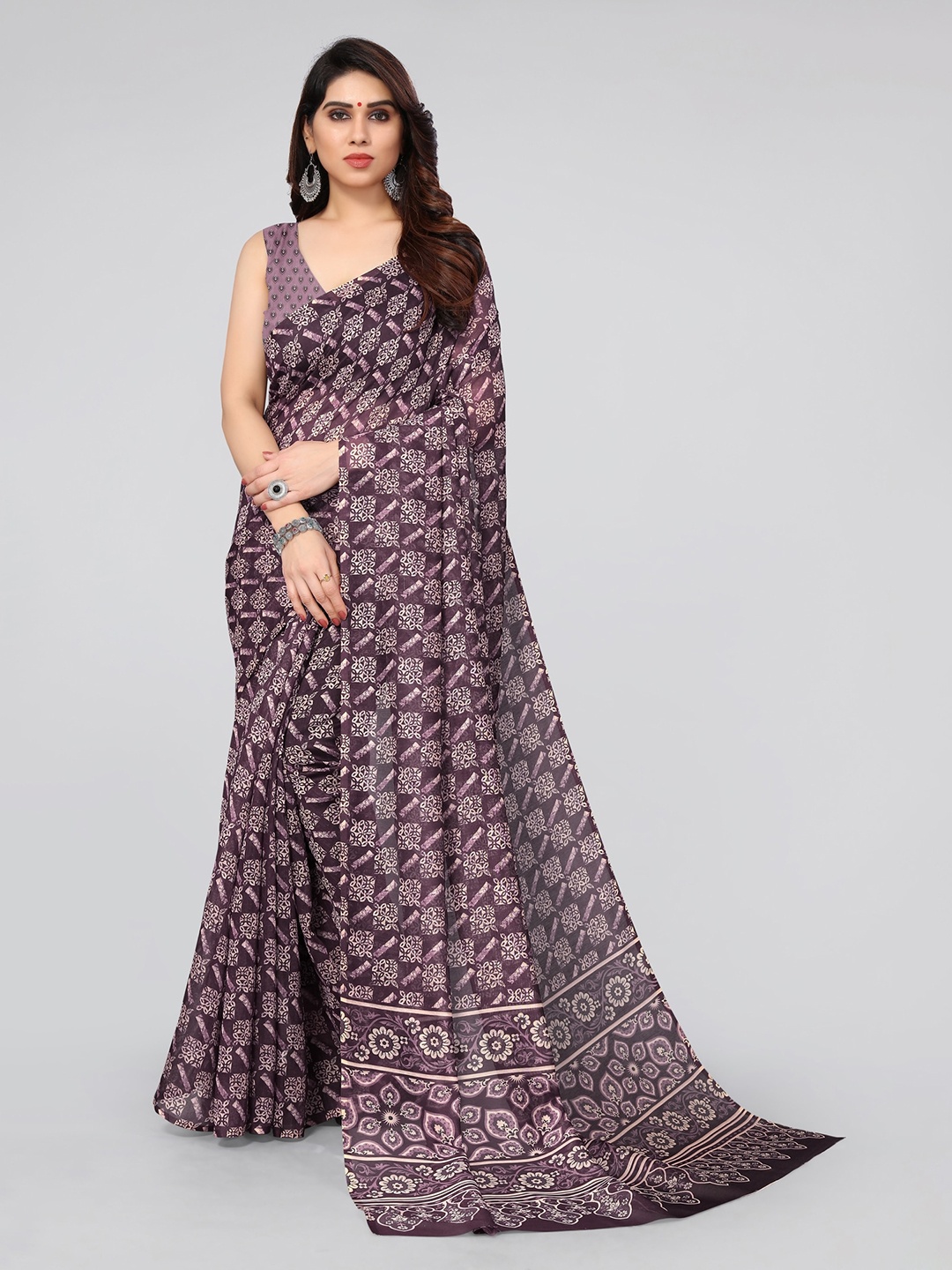 

MIRCHI FASHION Ethnic Motifs Printed Saree, Magenta