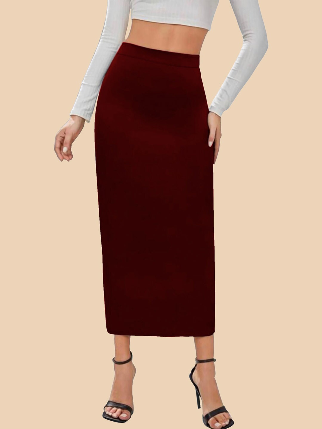 

Dream Beauty Fashion Midi-Length Pencil Skirt, Maroon