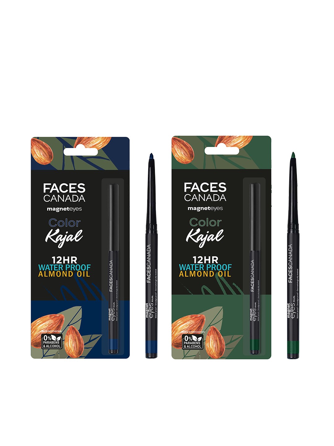 

FACES CANADA Set of 2 Magneteyes Waterproof Color Kajal - Shades 01 & 02, Blue