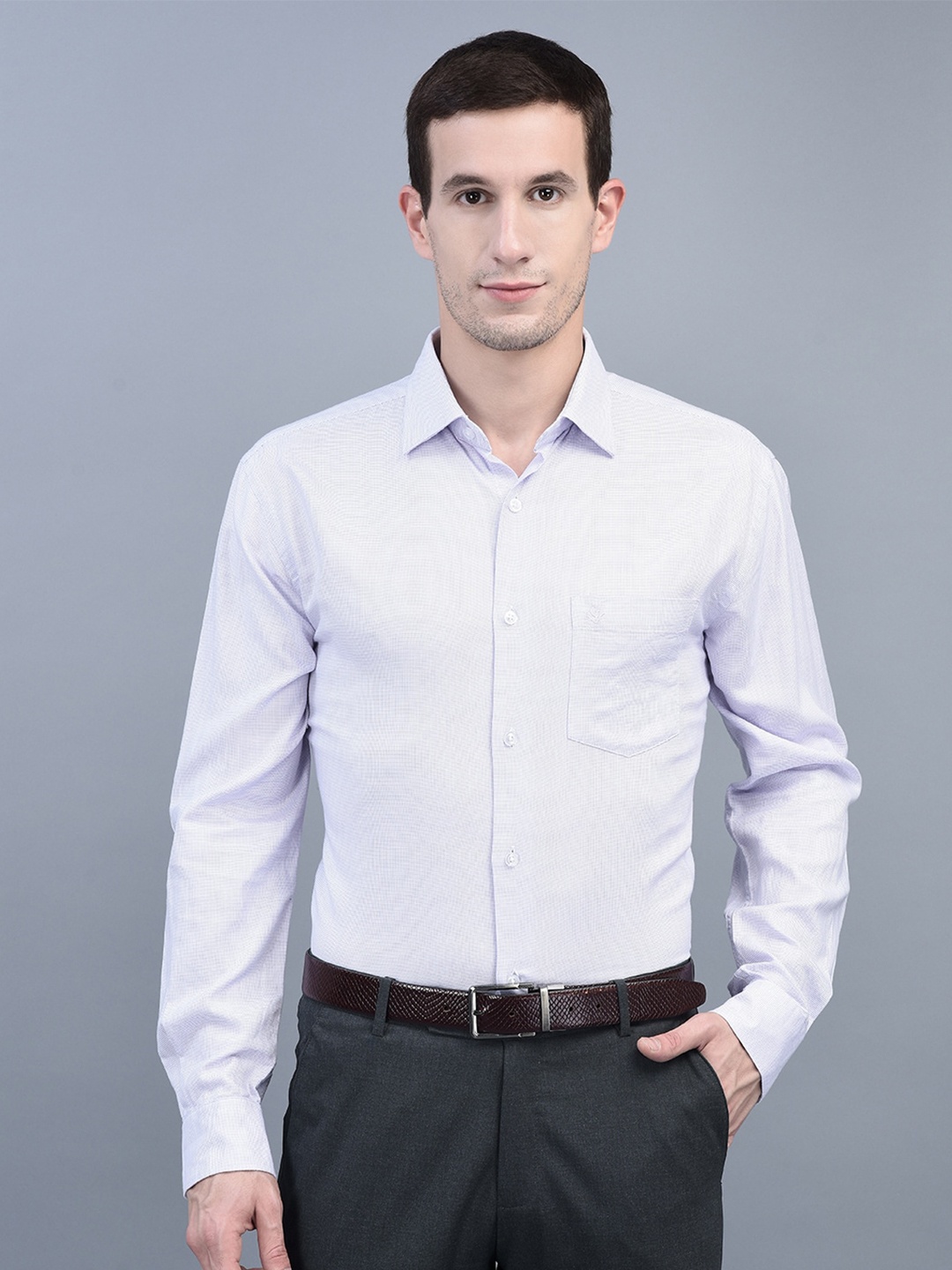 

COBB Spread Collar Cotton Formal Shirt, Blue