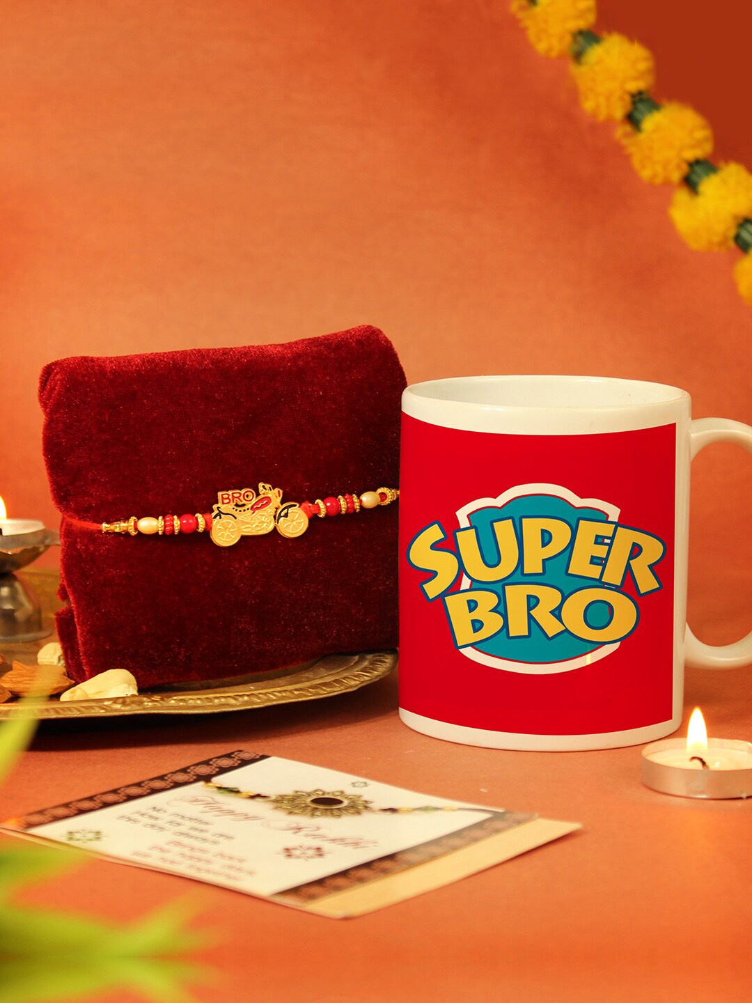 

TIED RIBBONS Premium Rakhi for Brother with Coffee Mug & Card Gift Set, Multi