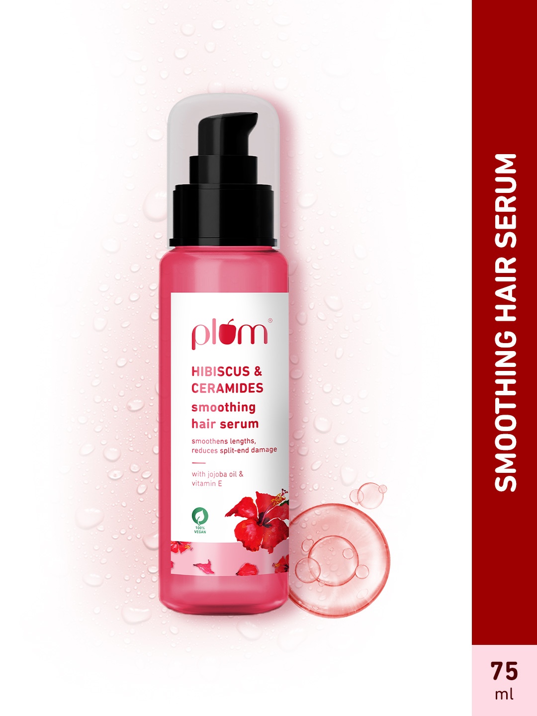 

Plum Hibiscus & Ceramides Smoothing Hair Serum with Vitamin E - 75 ml, Pink