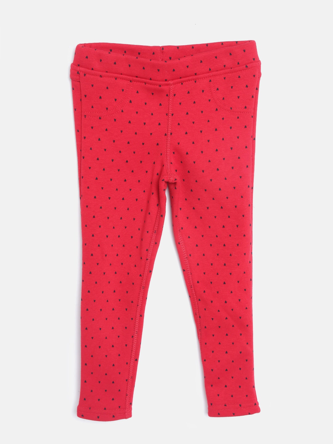 

mothercare Girls Red & Black Printed Ankle-Length Leggings