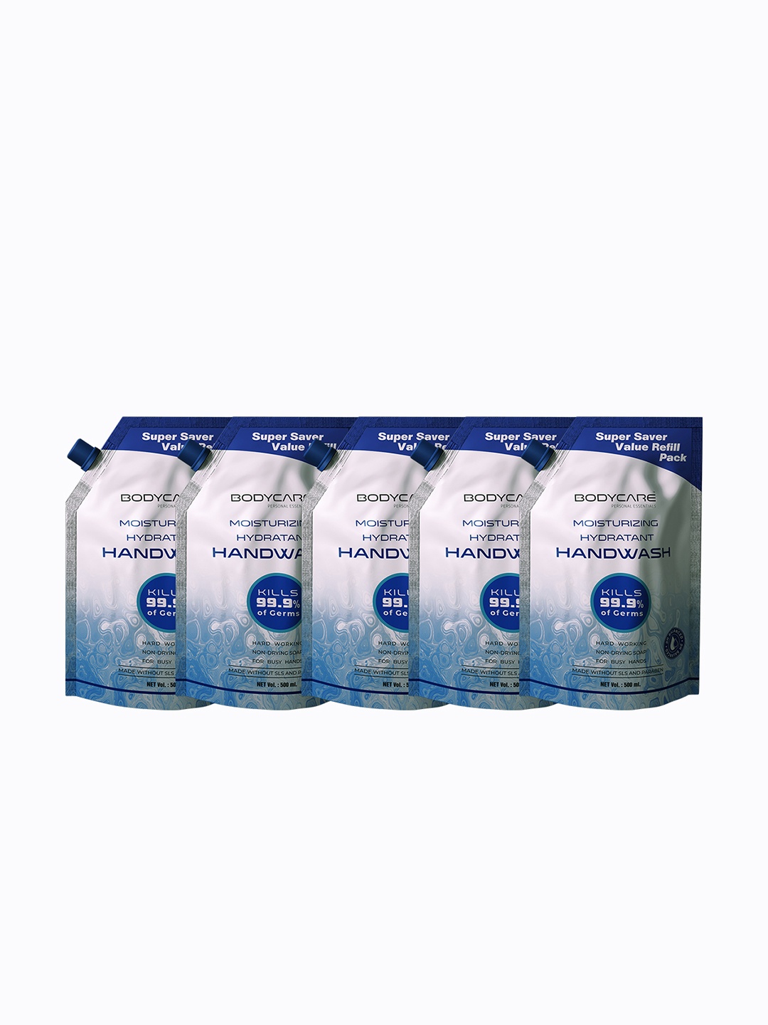 

MY BODYCARE Set of 5 Moisturizing Hydrant Germ Protection Handwash with CHG - 500ml Each, Blue