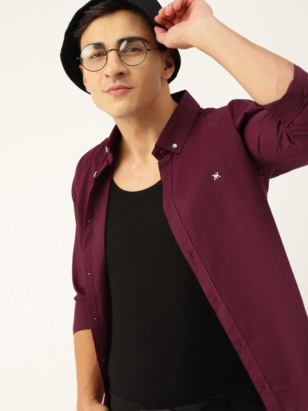 

Kook N Keech Men Maroon Relaxed Button-Down Collar Shirt