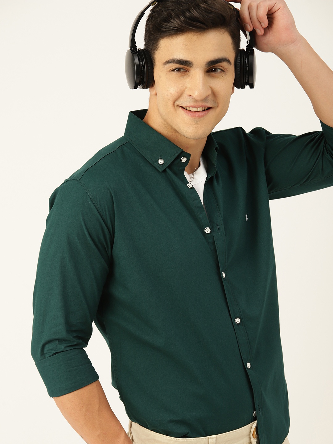 

Kook N Keech Men Relaxed Button-Down Collar Casual Shirt, Green