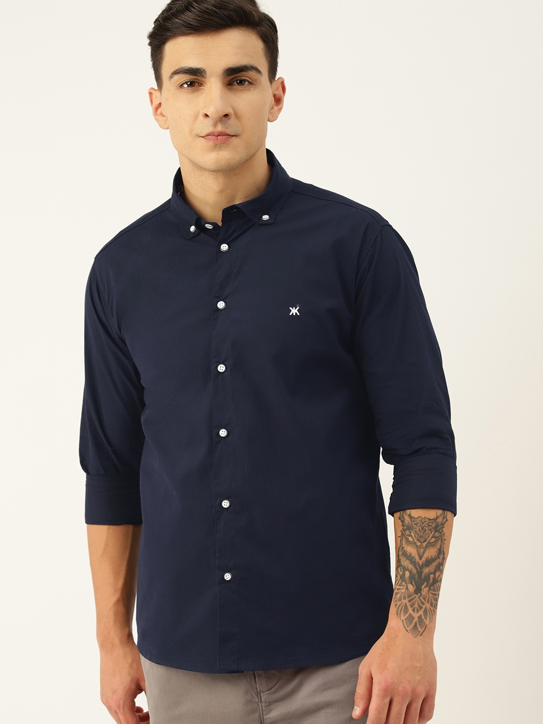 

Kook N Keech Men Relaxed Button-Down Collar Casual Shirt, Navy blue