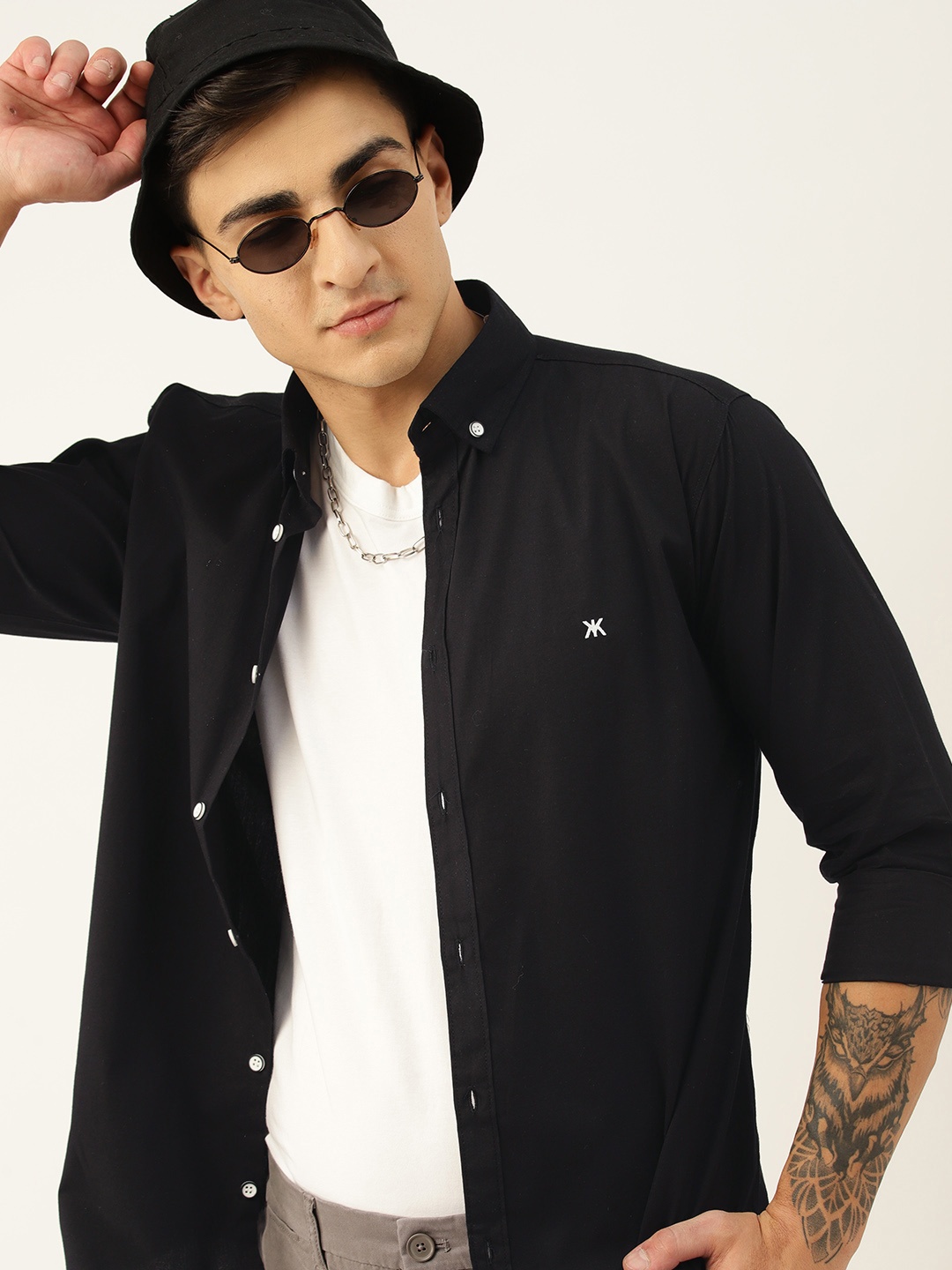 

Kook N Keech Men Relaxed Button-Down Collar Casual Shirt, Black