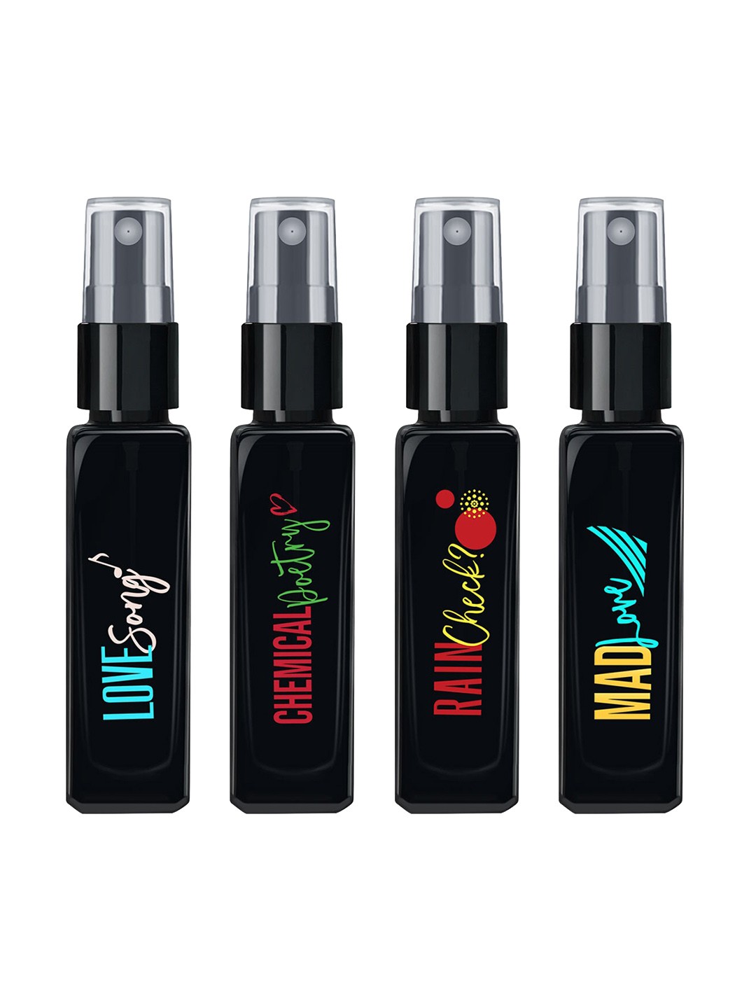 

Maryaj Set Of 4 EDP 8 ml Each - Chemical poetry - Mad love - Rain Check - Love Song, Black