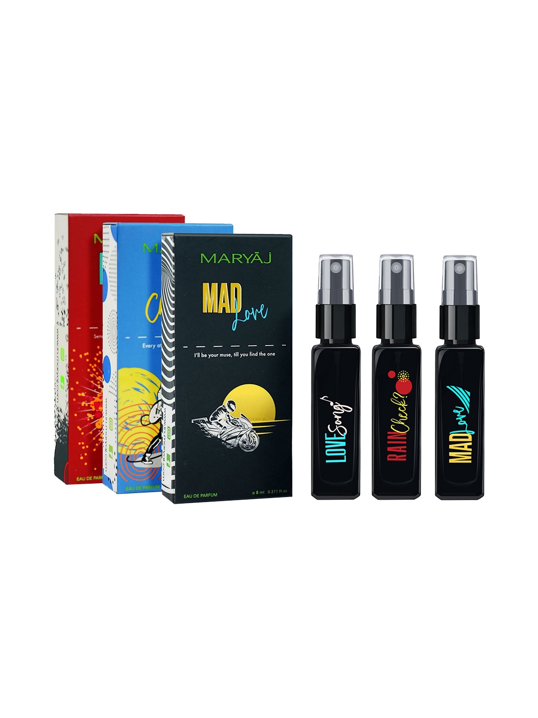 

Maryaj Set Of 3 8ml Each - Love Song - Rain Check - Mad Love, Black