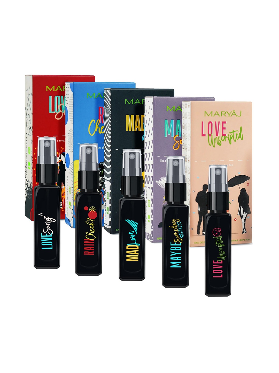 

Maryaj Set Of 5 Eau De Parfume 8ml Each, Black
