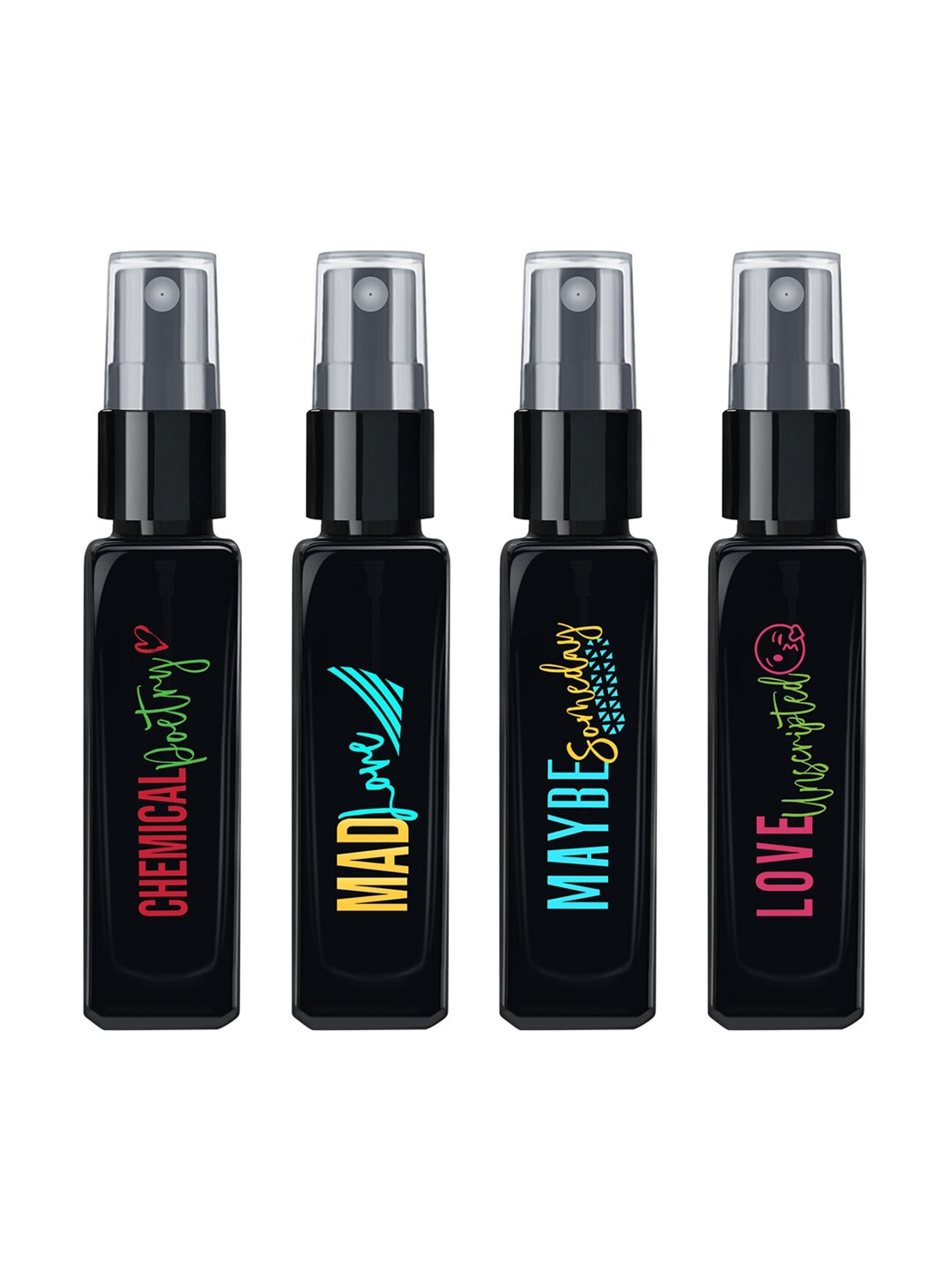 

Maryaj Set of 4 EDP 8 ml Each - Chemical Poetry - Mad Love -Maybe Somebody-Love Unscripted, Black