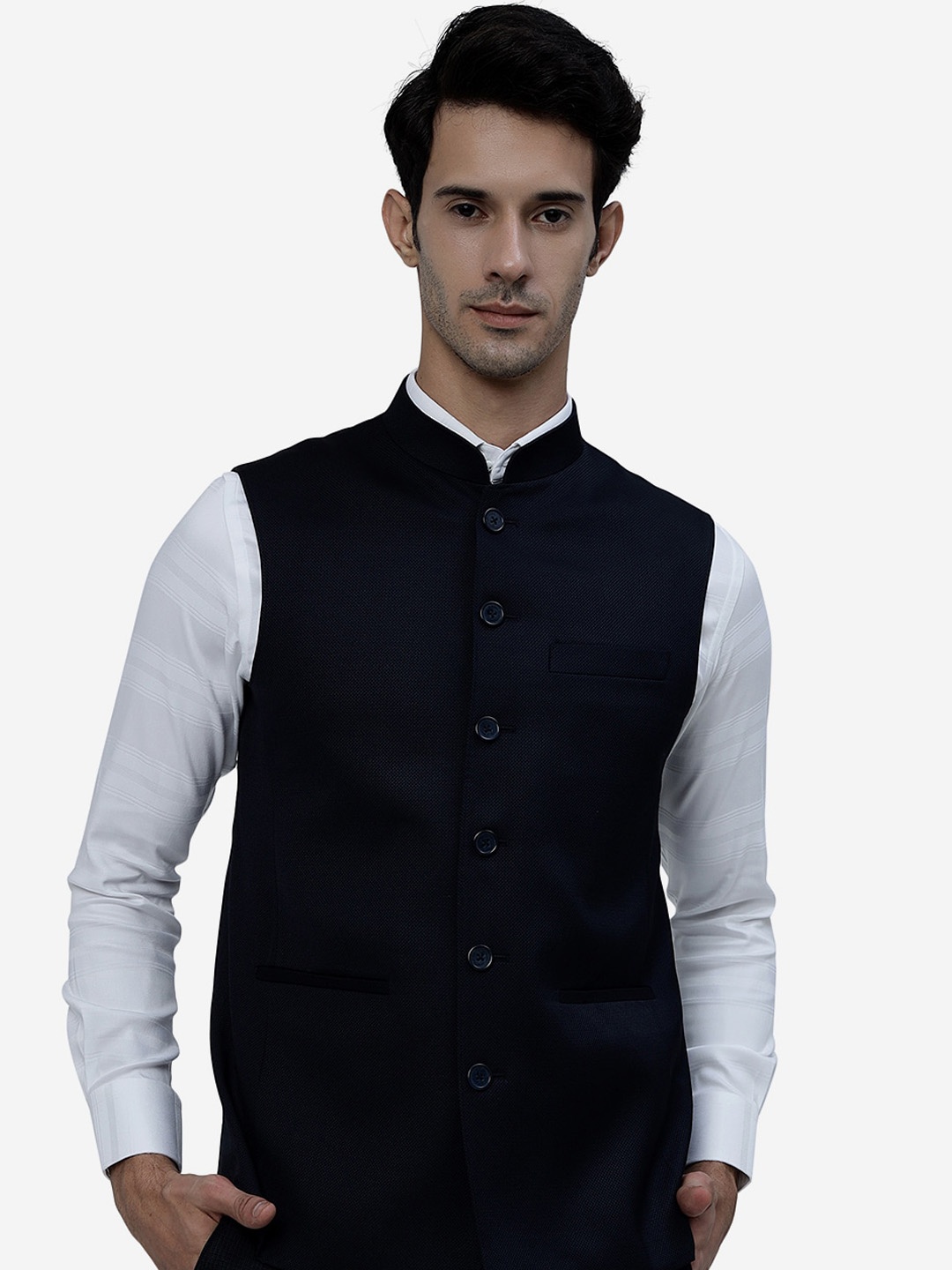 

MODI JACKET Regular Fit Woollen Tailored Jacket, Blue