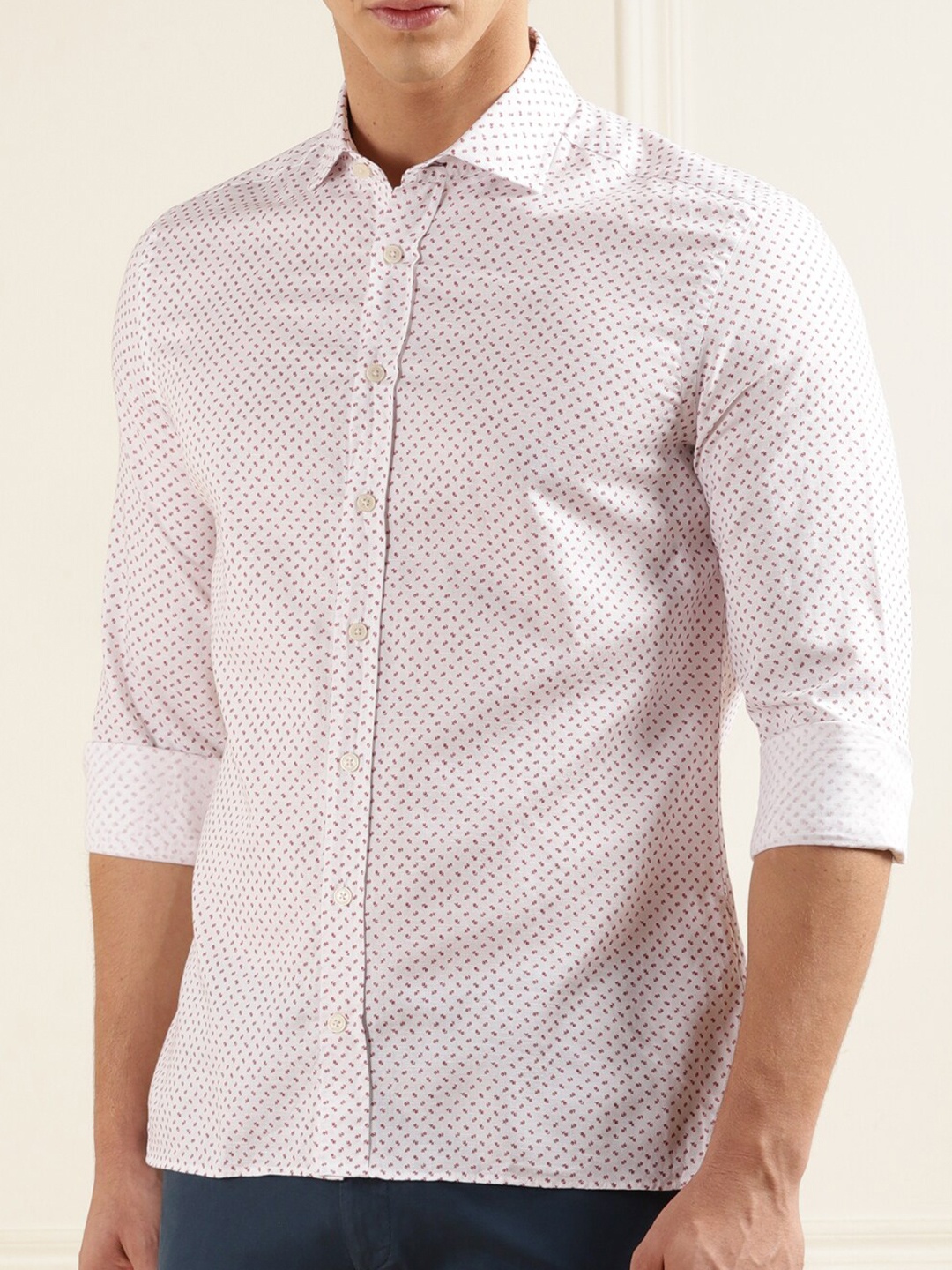 

HACKETT LONDON Micro Ditsy Printed Cotton Casual Shirt, White