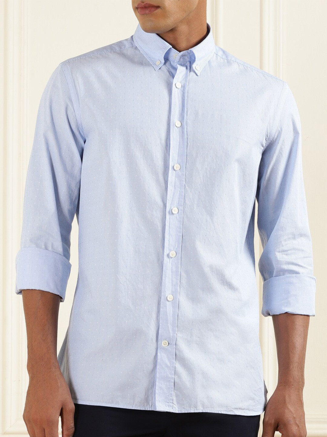 

HACKETT LONDON Vertical Striped Cotton Casual Shirt, Blue