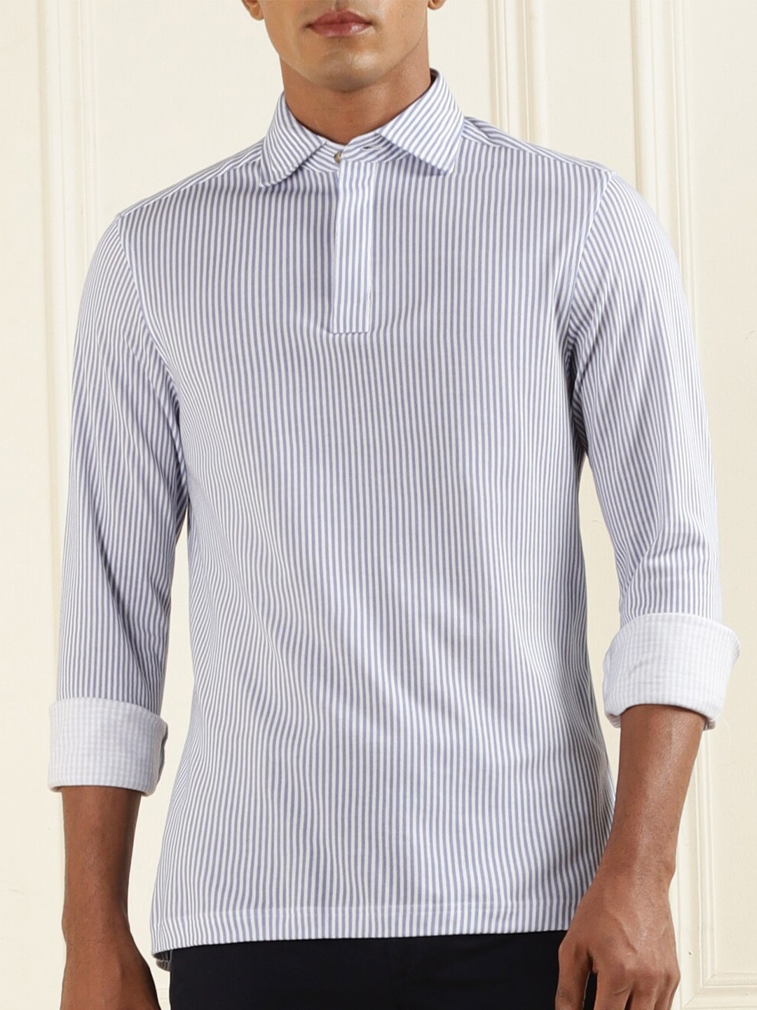 

HACKETT LONDON Vertical Striped Cotton Casual Shirt, Blue