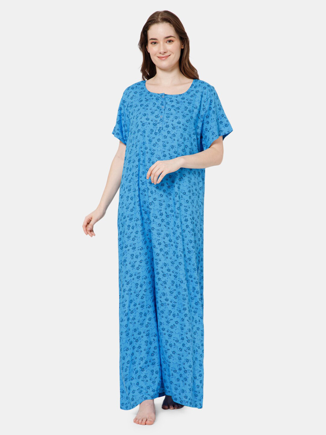 

NAIDU HALL Floral Printed Maxi Nightdress, Blue