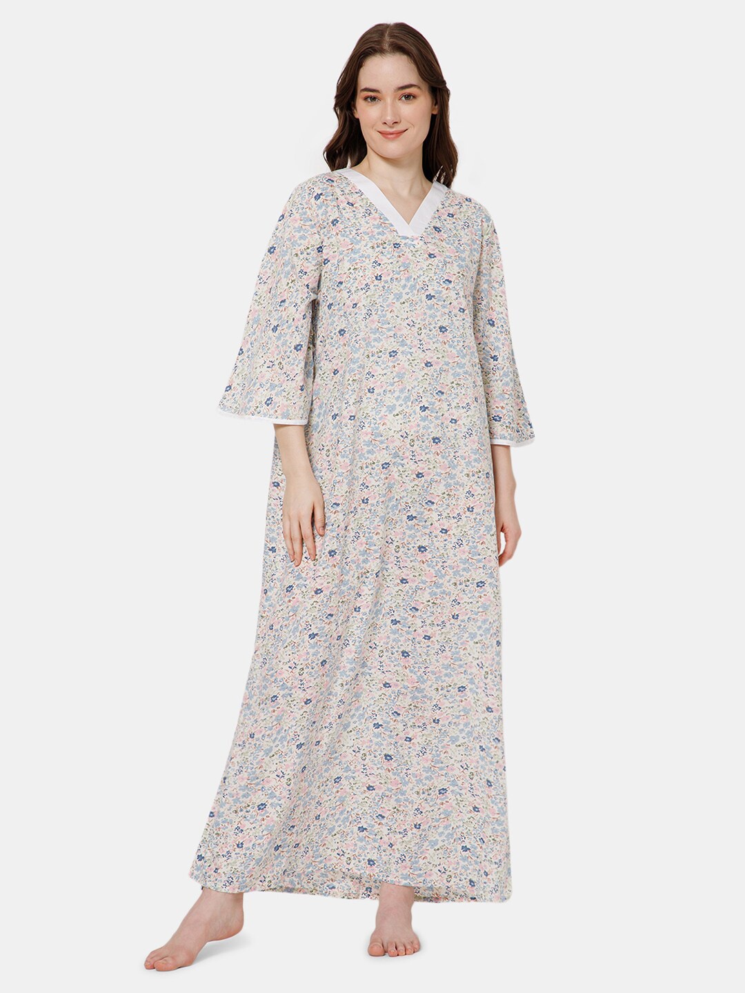 

NAIDU HALL Floral Printed Maxi Nightdress, Blue